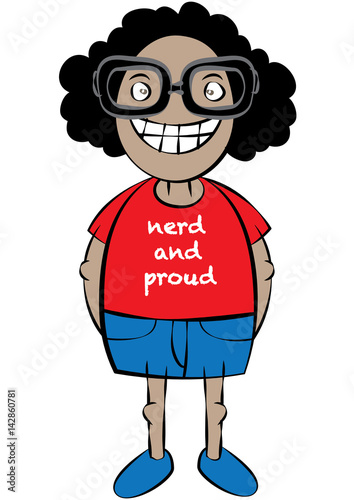 cute nerd character cartoon