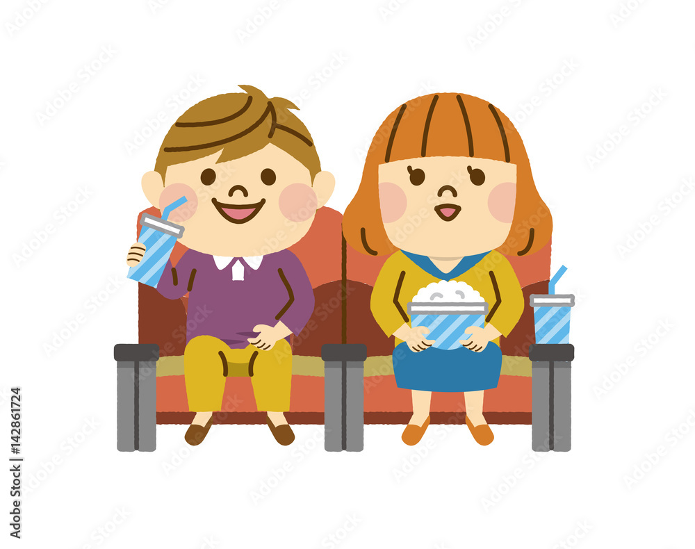 Fototapeta premium 映画を観る子供