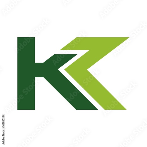 letter k and z logo vector.