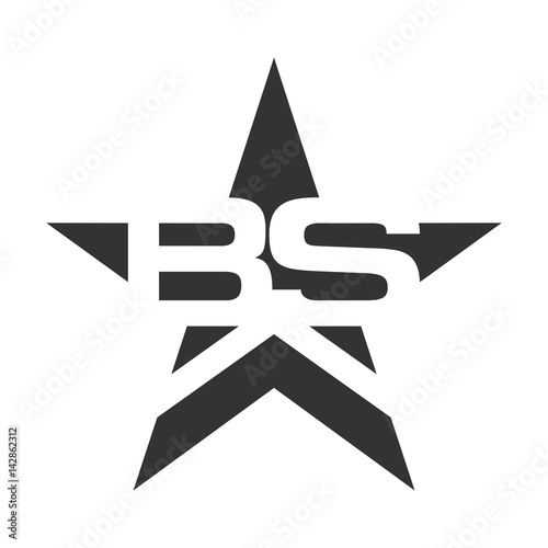 b and s logo vector. star logo vector.