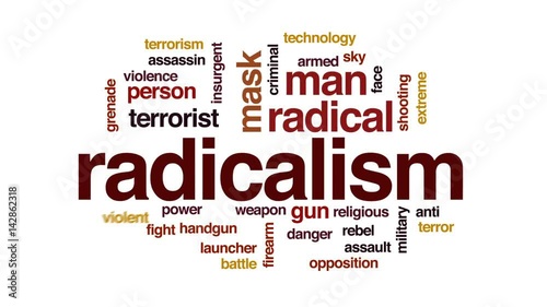 Radicalism animated word cloud, text design animation. photo