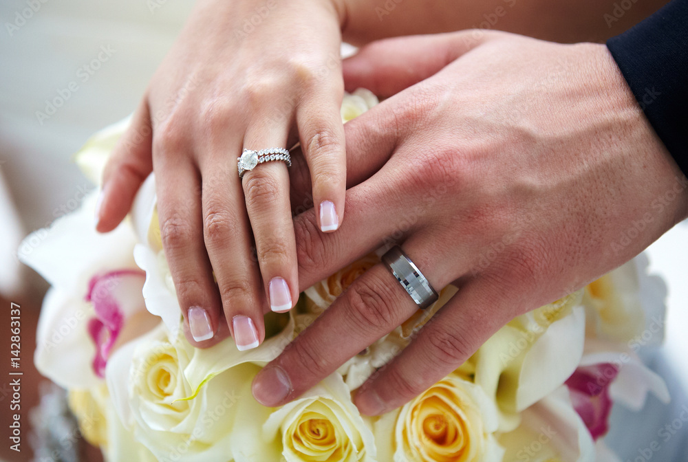 Just Married..Bride and Groom Wedding Rings