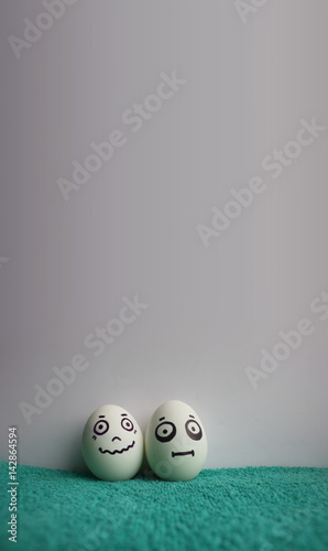 Eggs with faces photo for your design
