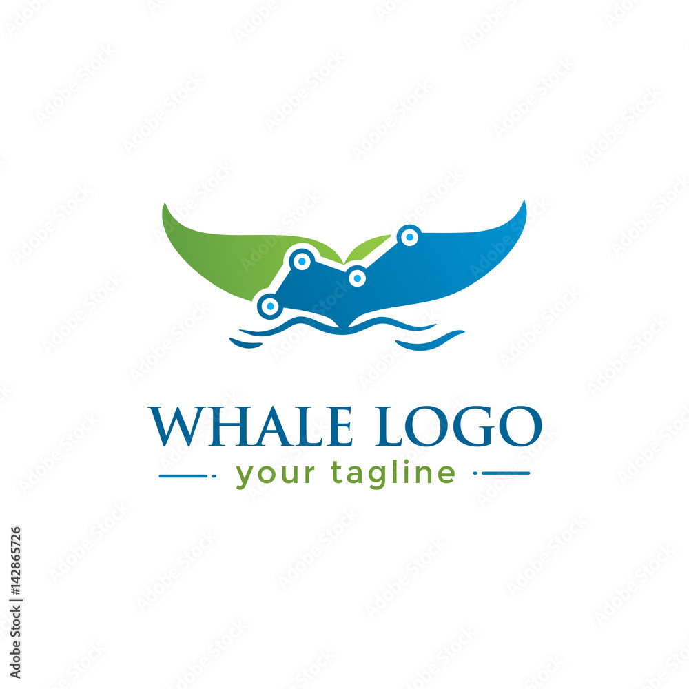WHALE LOGO. animal logo with finance concept WHALE LOGO. animal logo with finance concept