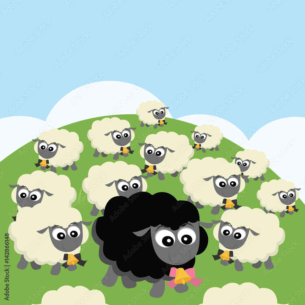 Fototapeta premium Black Sheep In The Family