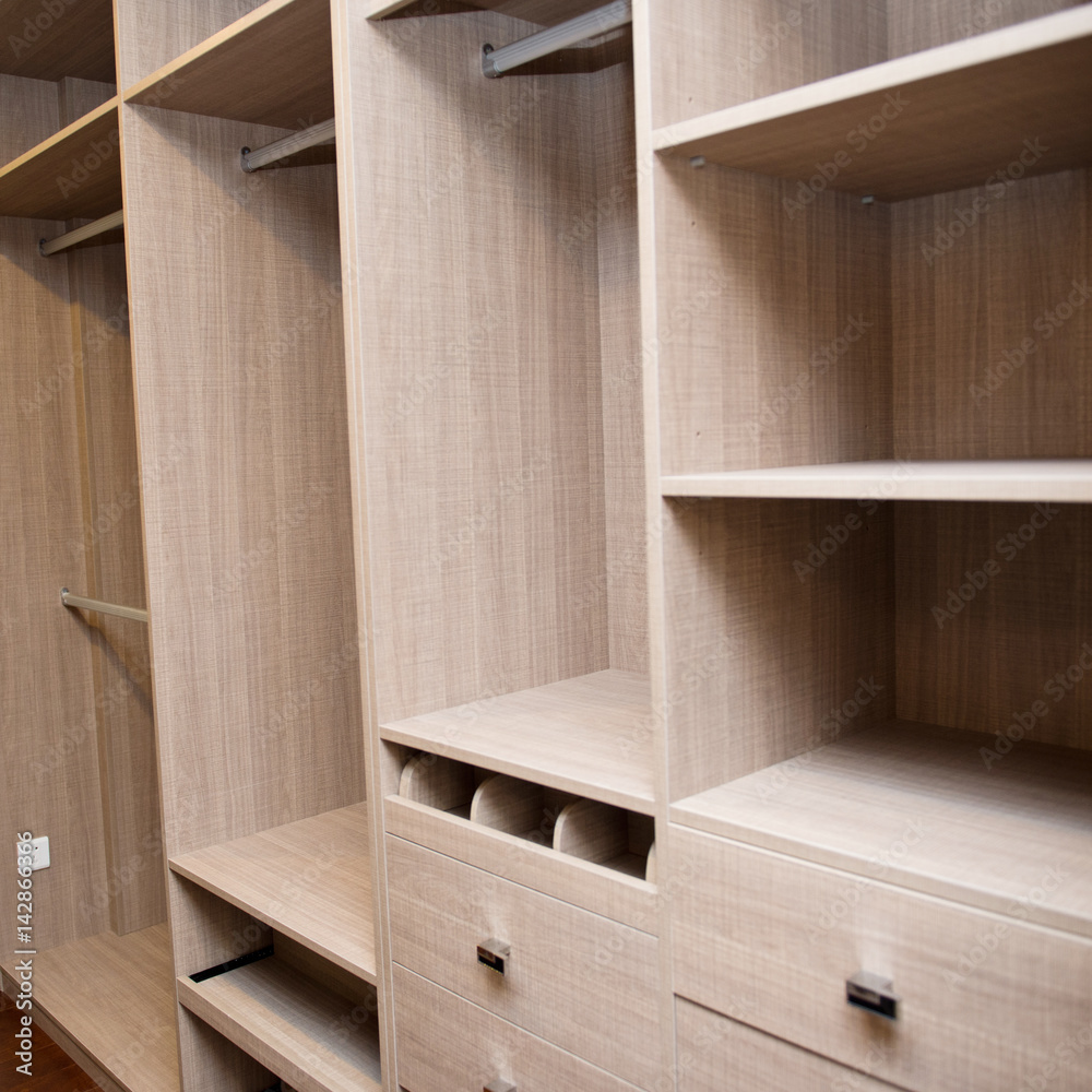 Fototapeta premium Modern apartment interior with empty wardrobe.