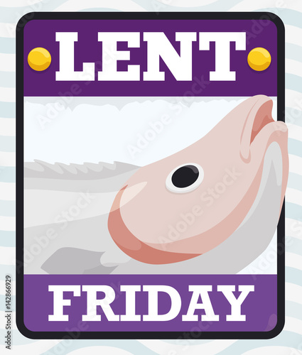 Fish Design in Loose-leaf Calendar for Lent Friday's, Vector Illustration
