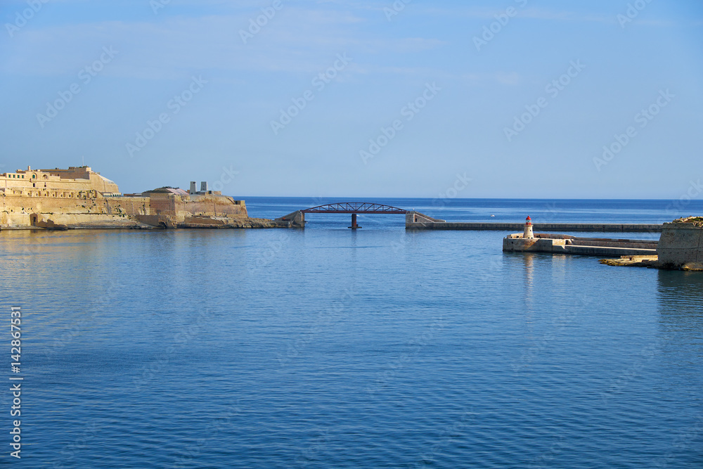 The entrance to the Grand harbor, Valletta, Malta