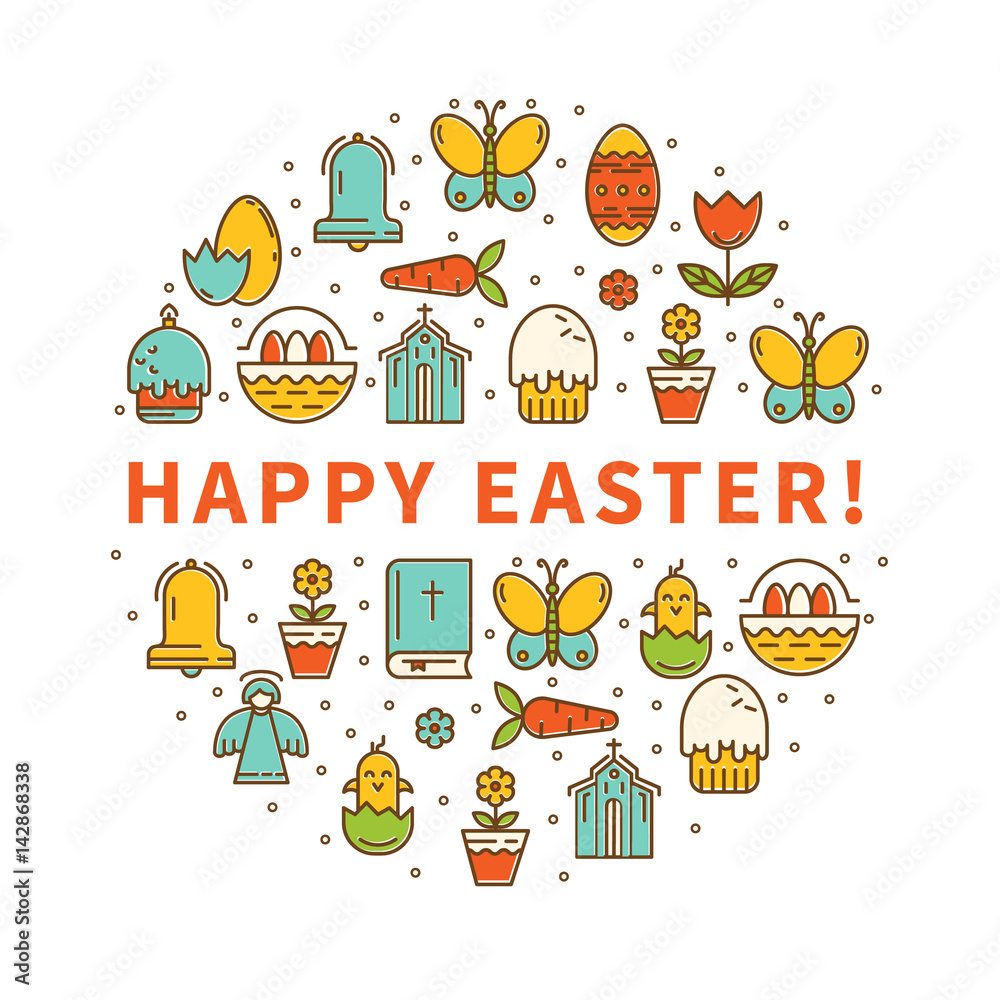 Fototapeta premium Happy Easter banner