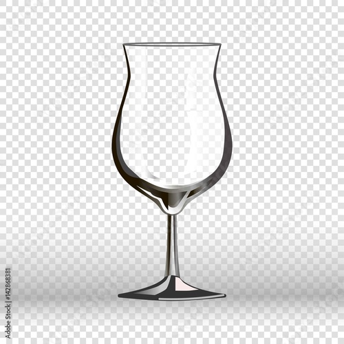 Empty cocktail drinking glass isolated on transparent. Vector illustration