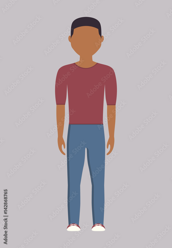 man wearing casual clothes over gray background. colorful design. vector illustration