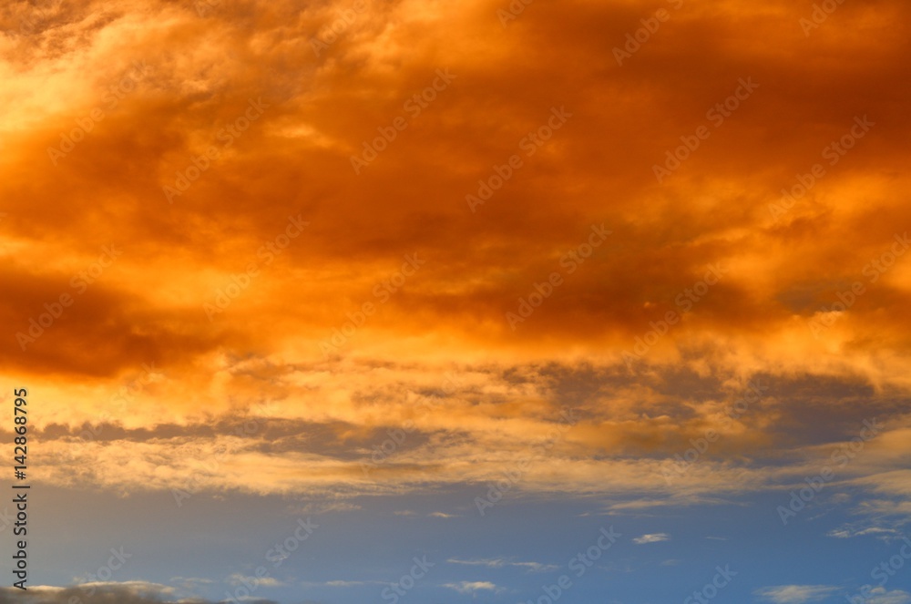 sky red in sunset and  cloud, beautiful colorful evening nature space for add text