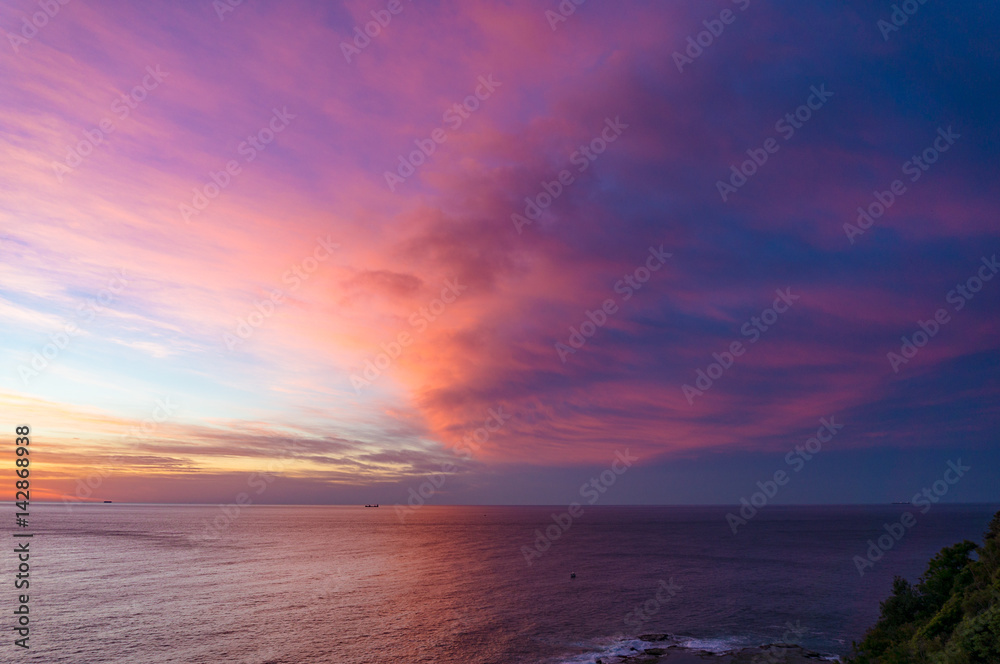 Amazing colorful sunset, sunrise cloudscape