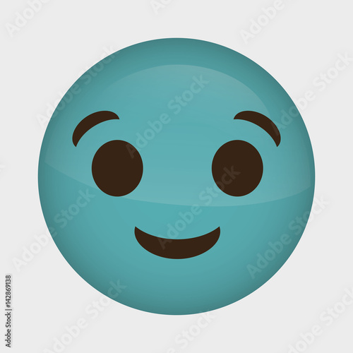 happy cartoon face over white background. colorful design. vector illustration