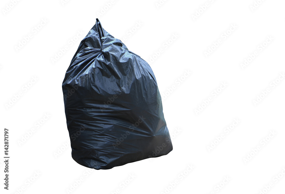 black garbage bag isolated on white background and clipping path black garbage bag isolated on white background and clipping path