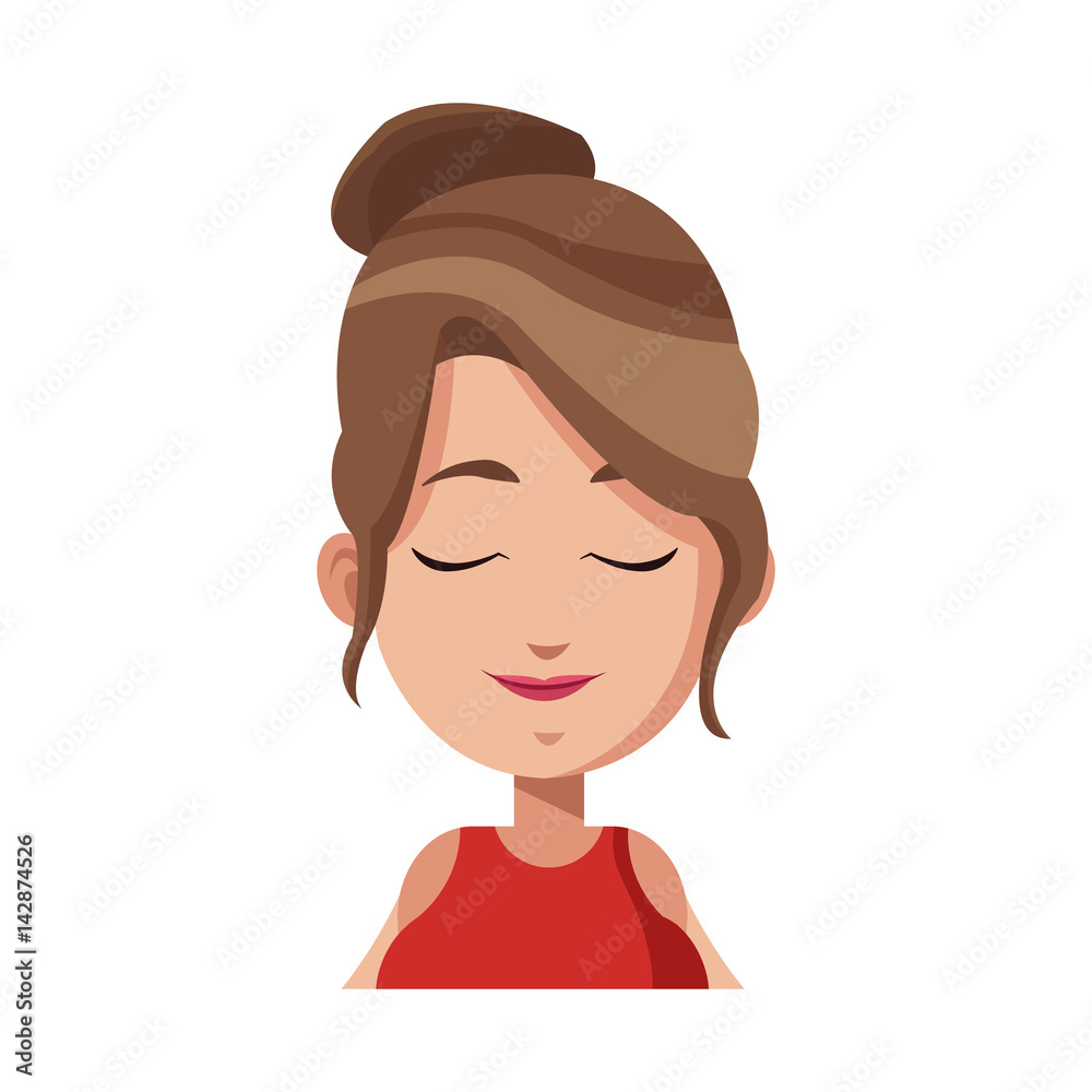 young girl face cartoon icon over white background. colorful design. vector illustration young girl face cartoon icon over white background. colorful design. vector illustration