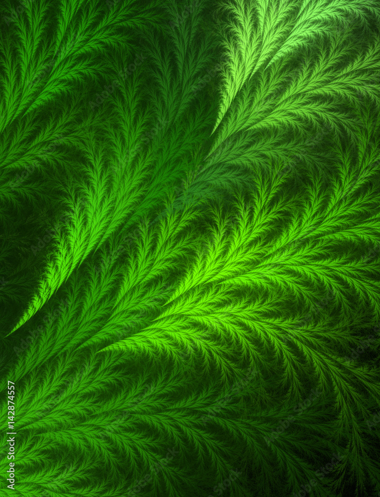 Abstract fractal background with green branches Abstract fractal background with green branches