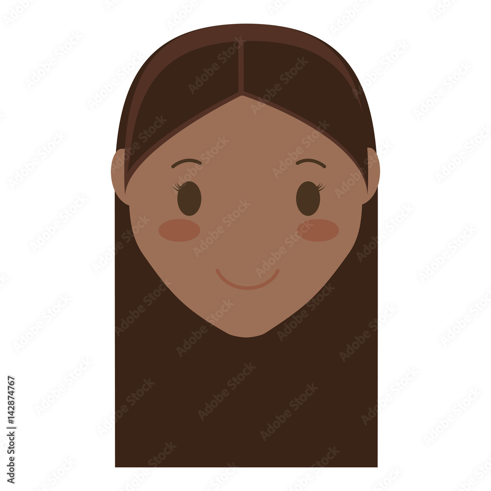 happy girl face cartoon icon over white background. colorful design. vector illustration happy girl face cartoon icon over white background. colorful design. vector illustration