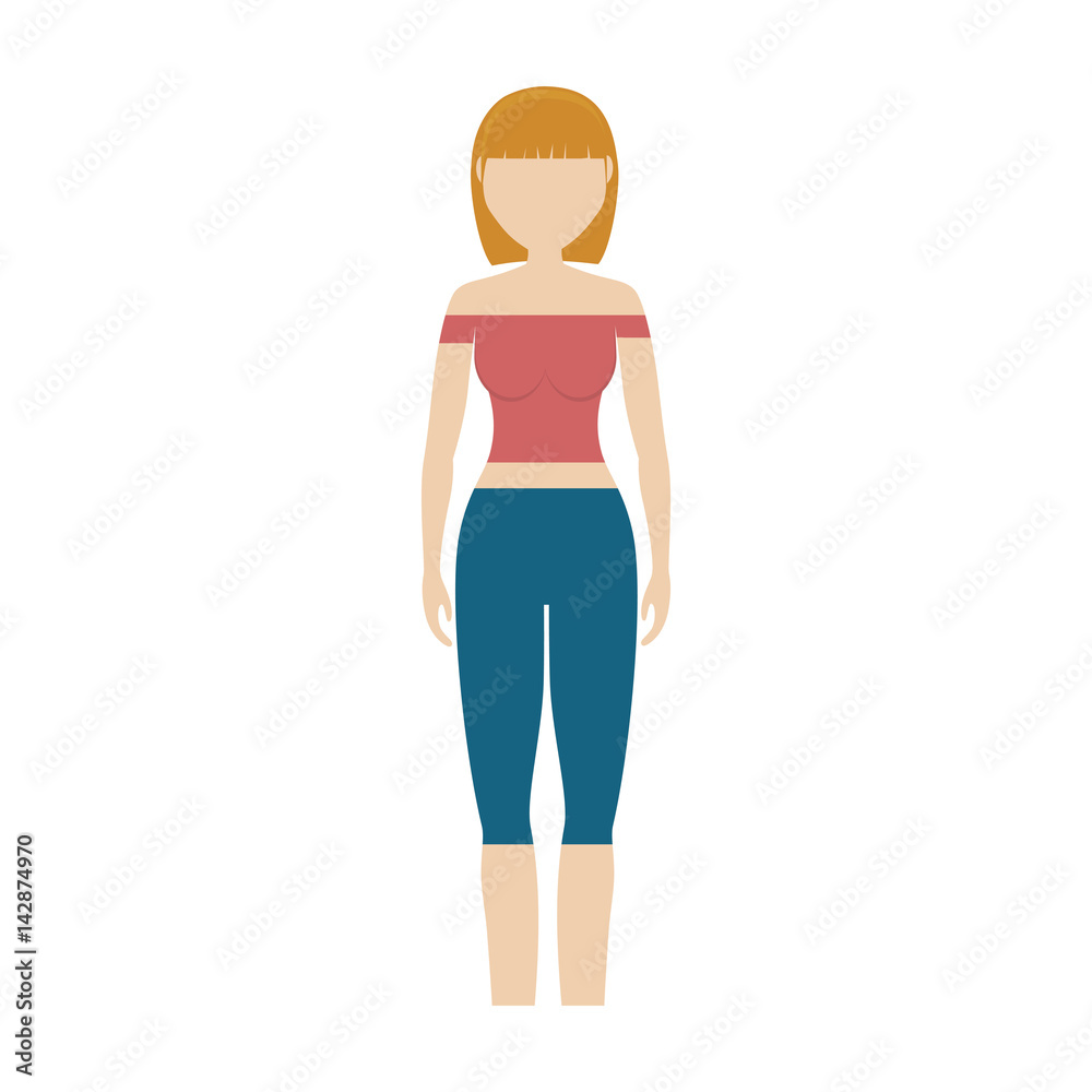 girl wearing casual clothes cartoon icon over white background. colorful design. vector illustration girl wearing casual clothes cartoon icon over white background. colorful design. vector illustration