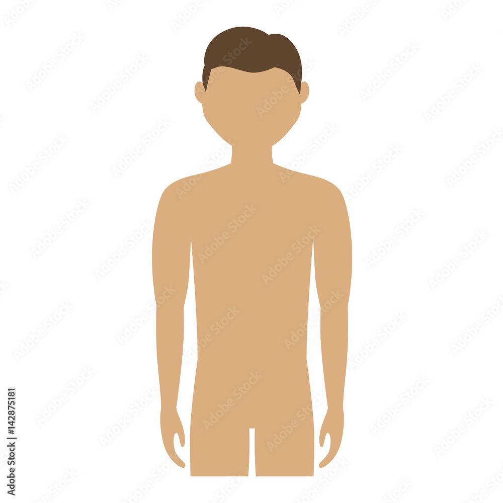 Fototapeta premium Body of man cartoon icon over white background. colorful design. vector illustration