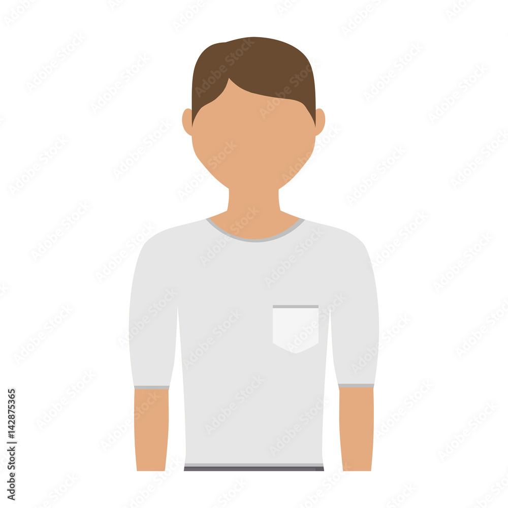 man wearing casual clothes cartoon icon over white background. colorful design. vector illustration