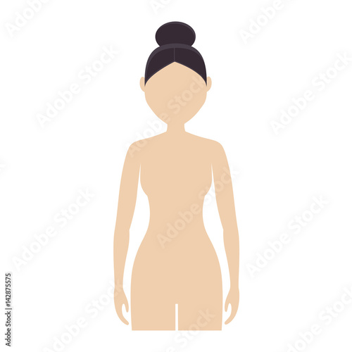 body of girl cartoon icon over white background. colorful design. vector illustration