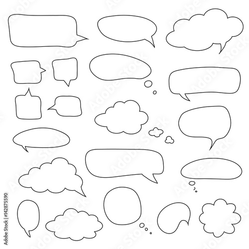Set of speech bubbles and dialog balloons