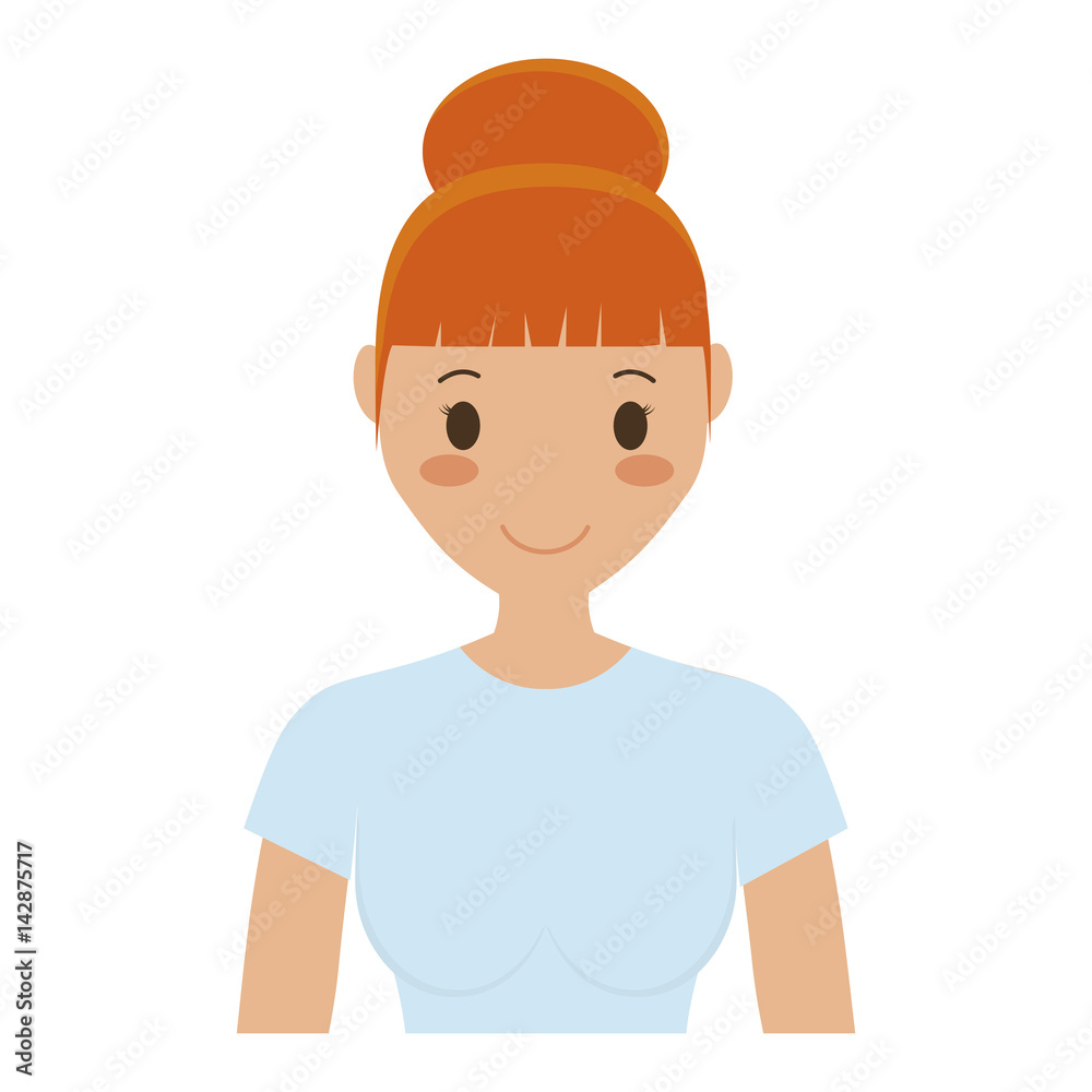 Happy girl wearing casual clothes cartoon icon over white background. colorful design. vector illustration Happy girl wearing casual clothes cartoon icon over white background. colorful design. vector illustration