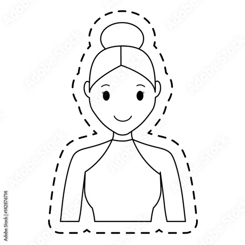 woman cartoon icon over white background. vector illustration