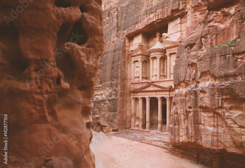 Petra - ancient city, view of Treasury. Jordan. 