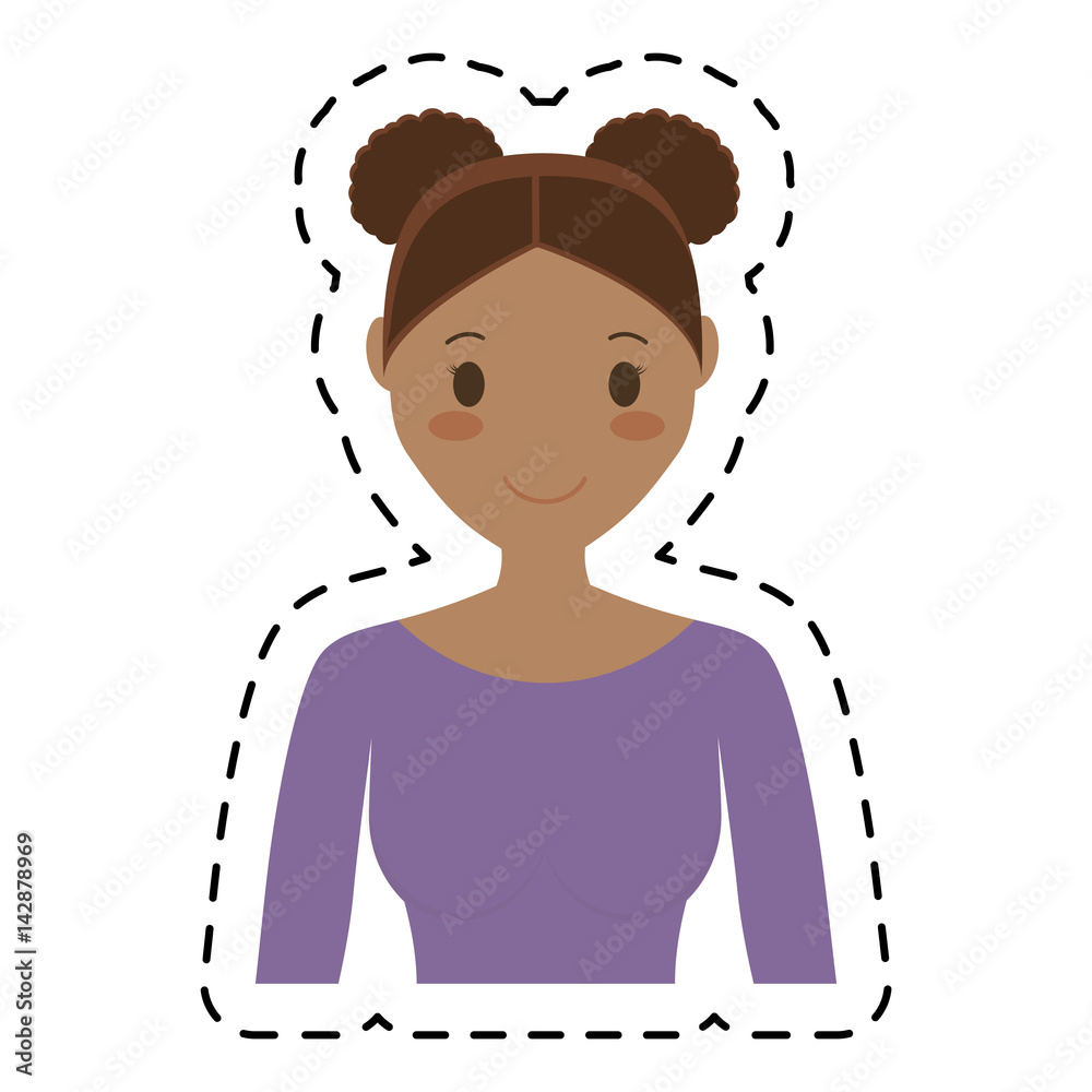 happy girl wearing casual clothes cartoon icon over white background. colorful design. vector illustration happy girl wearing casual clothes cartoon icon over white background. colorful design. vector illustration