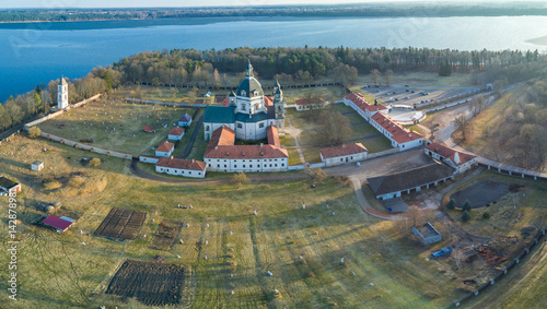 Aerial view of Pazaislis Monastery in Kaunas, Lithuania