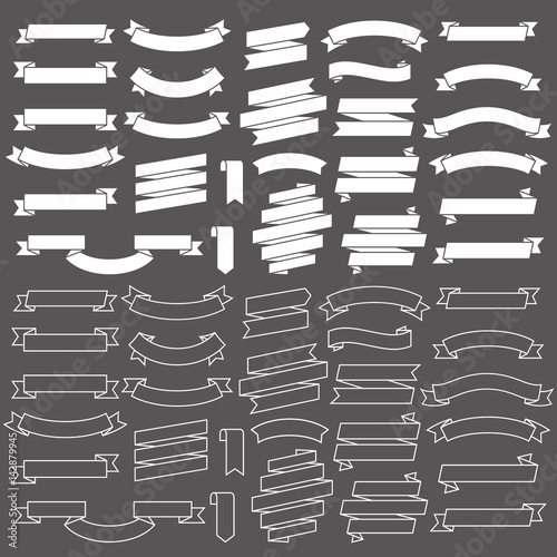 Wallpaper Mural Ribbon Banners Modern Hipster Style Collection Vector Torontodigital.ca