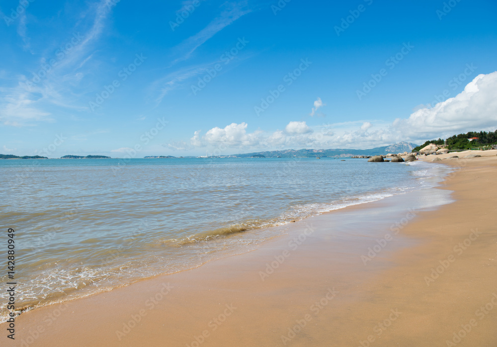beach and sea in China. daylight relaxation landscape
