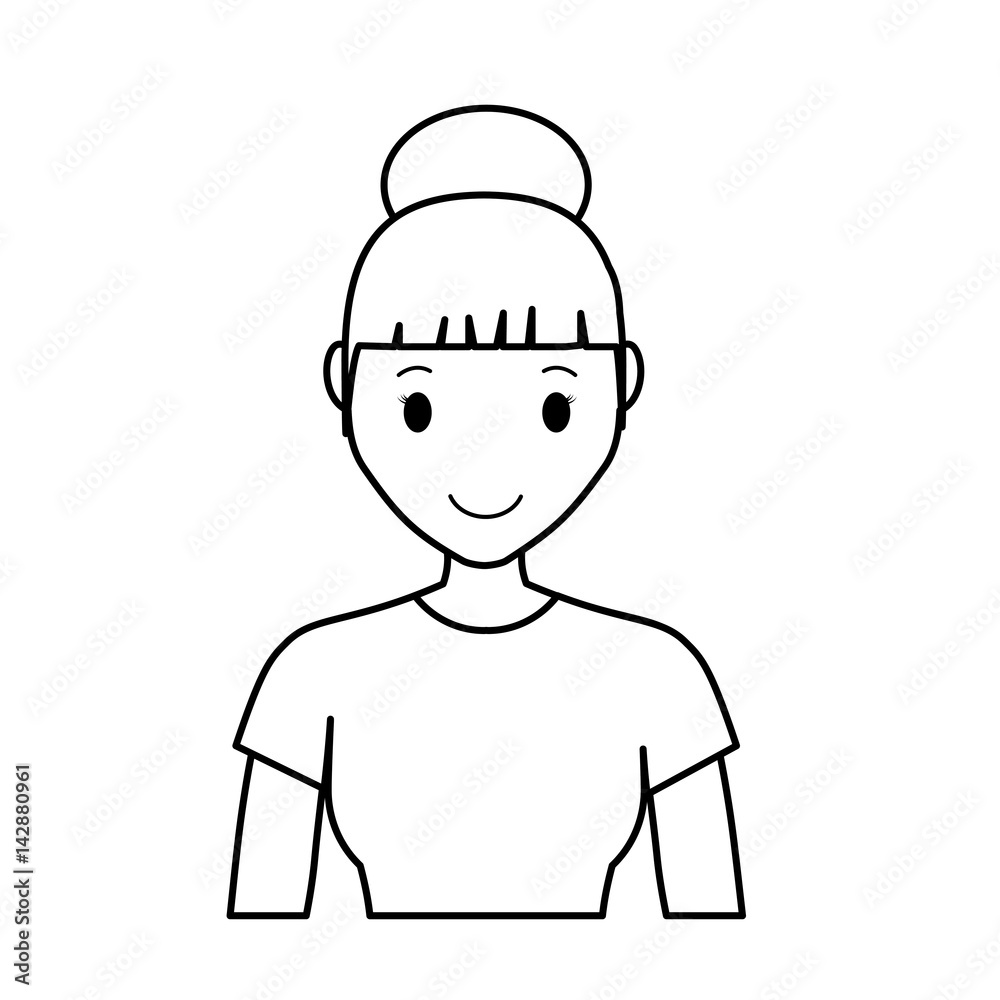 girl wearing casual clothes icon over white background. vector illustration girl wearing casual clothes icon over white background. vector illustration
