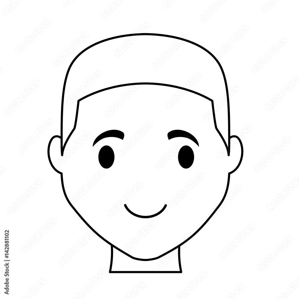 happy man face cartoon icon over white background. vector illustration ...