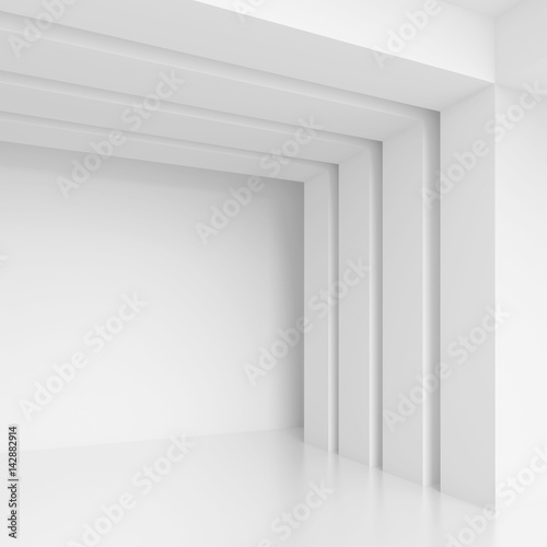 Fototapeta Naklejka Na Ścianę i Meble -  Abstract Architecture Design. White Modern Background