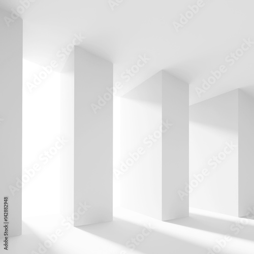 Abstract Architecture Design. White Modern Background