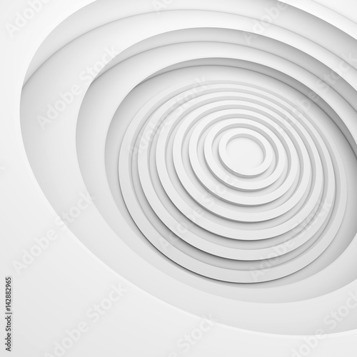 White Architecture Circular Background. Abstract Interior Design