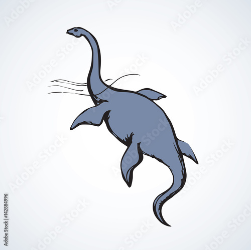 Plesiosaur dinosaur. Vector drawing