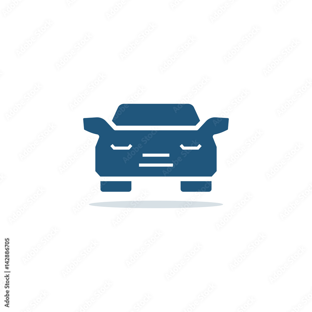 Car icon in flat style. Vector symbol.