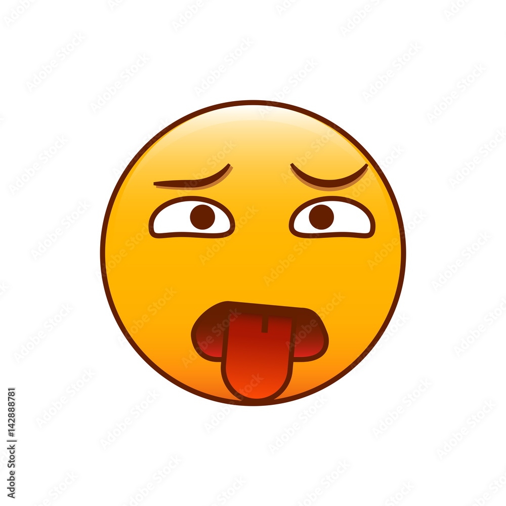 Fototapeta premium Grossed out emoticon. Vector smiley