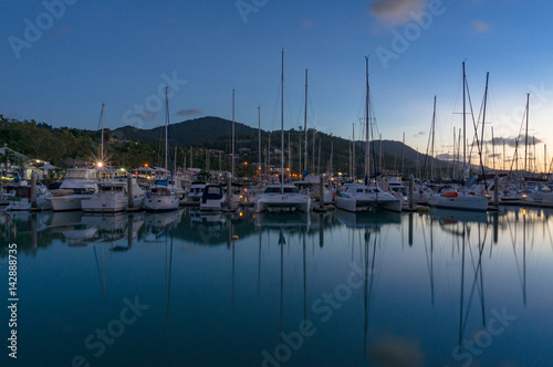 Yachts, boats and catamarans in bay