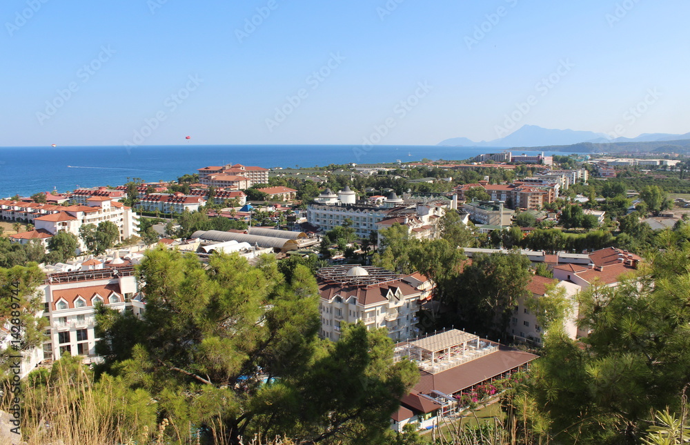Hotels on the coast of Kemer in Turkey
