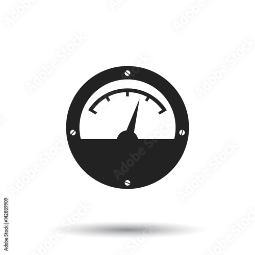 Electric meter icon. Power meter flat vector illustration on white background.