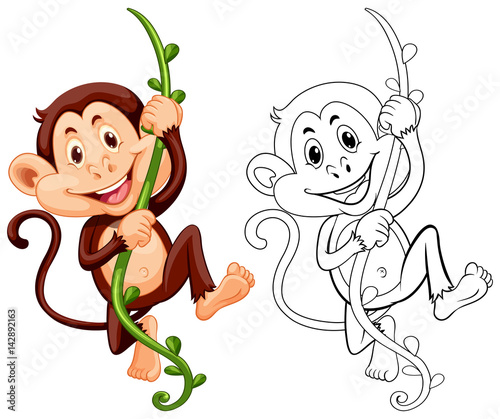 Drafting animal for monkey on vine