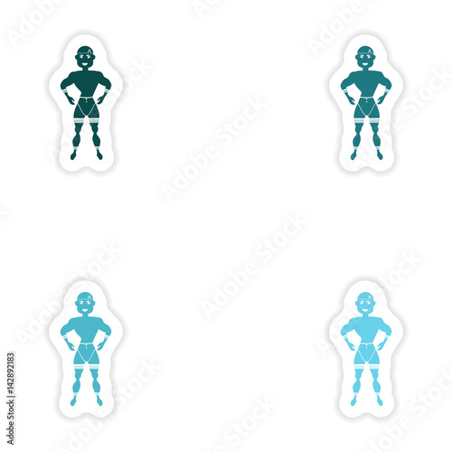 concept stylish paper sticker on white background carnival man