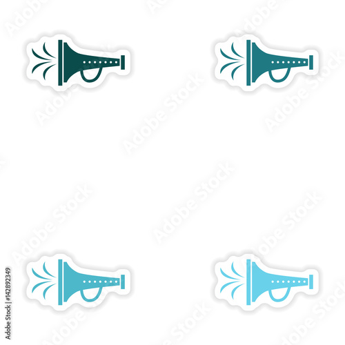 concept stylish paper sticker on white background mouthpiece