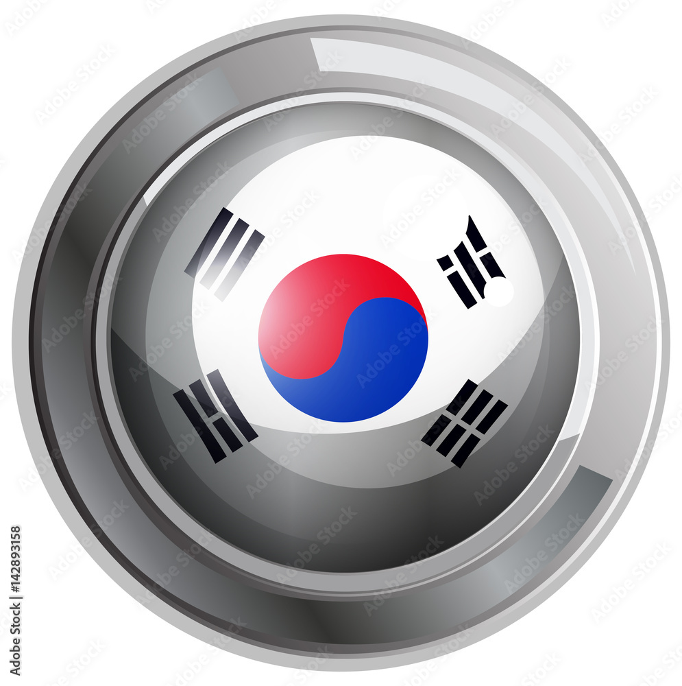 South Korea flag on round badge South Korea flag on round badge
