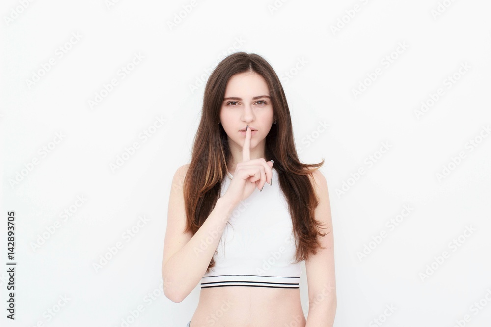Young casual woman style isolated over white background. studio portrait, Young casual woman style isolated over white background. studio portrait,
